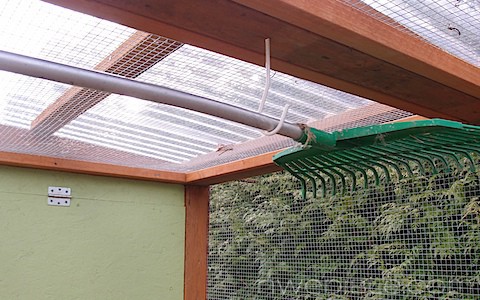 Chicken Coop Rake Hung Up And Out Of Way